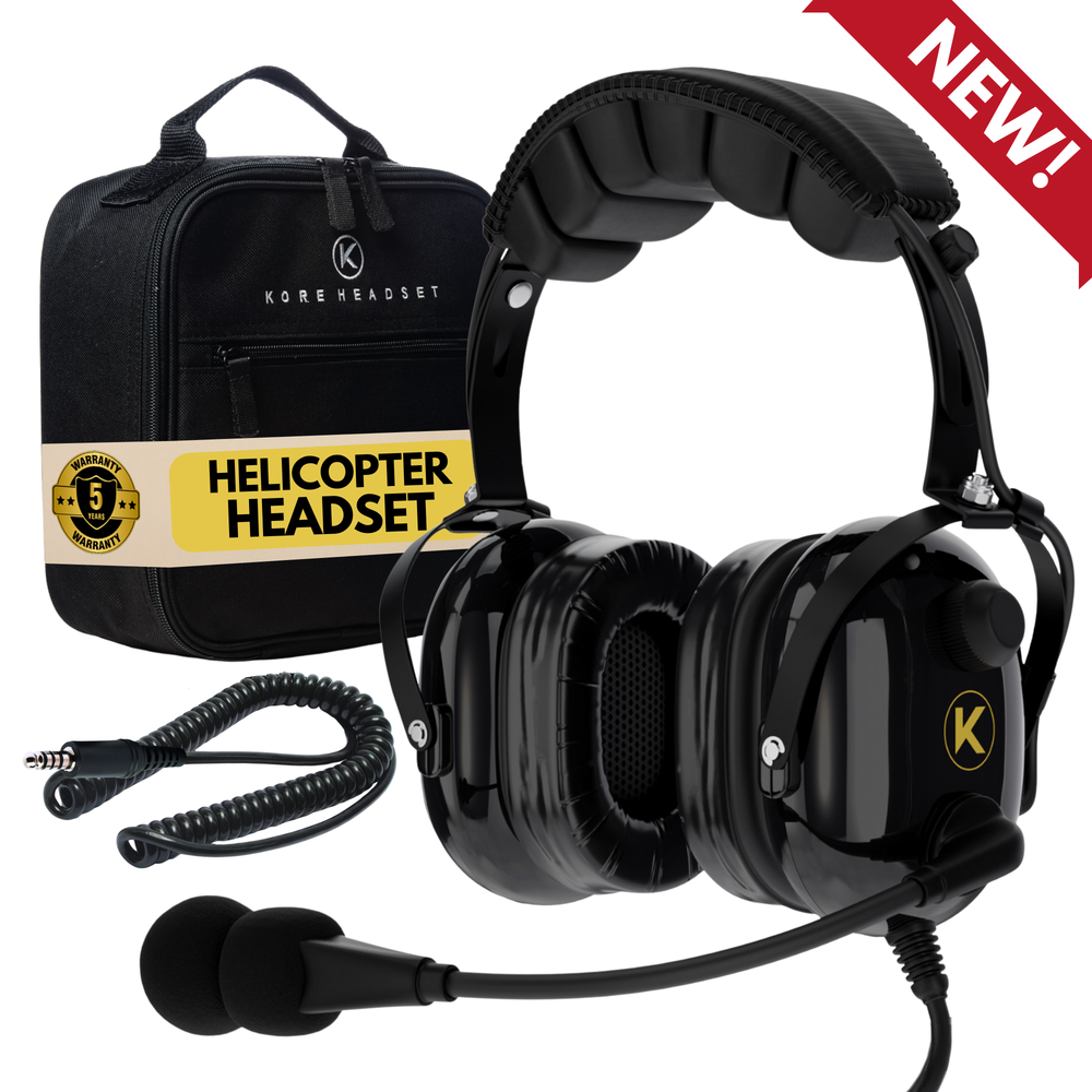 H1 Helicopter Pilot Headset (Mono) with Headset Bag